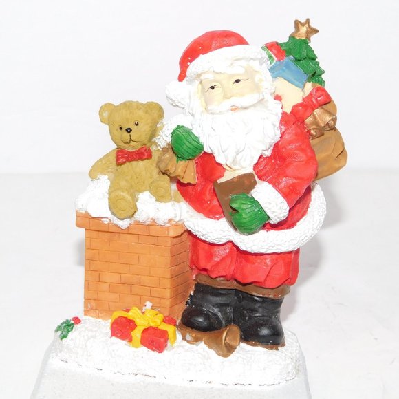 Vintage Santa's Trim Shoppe Chimney Santa Claus Fireplace Mantel Stocking Holder - Picture 3 of 7